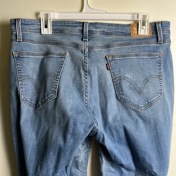 Levi’s Curvy 529 Boot Cut Jeans Light Blue Acid Wash 16 - Picture 8 of 9